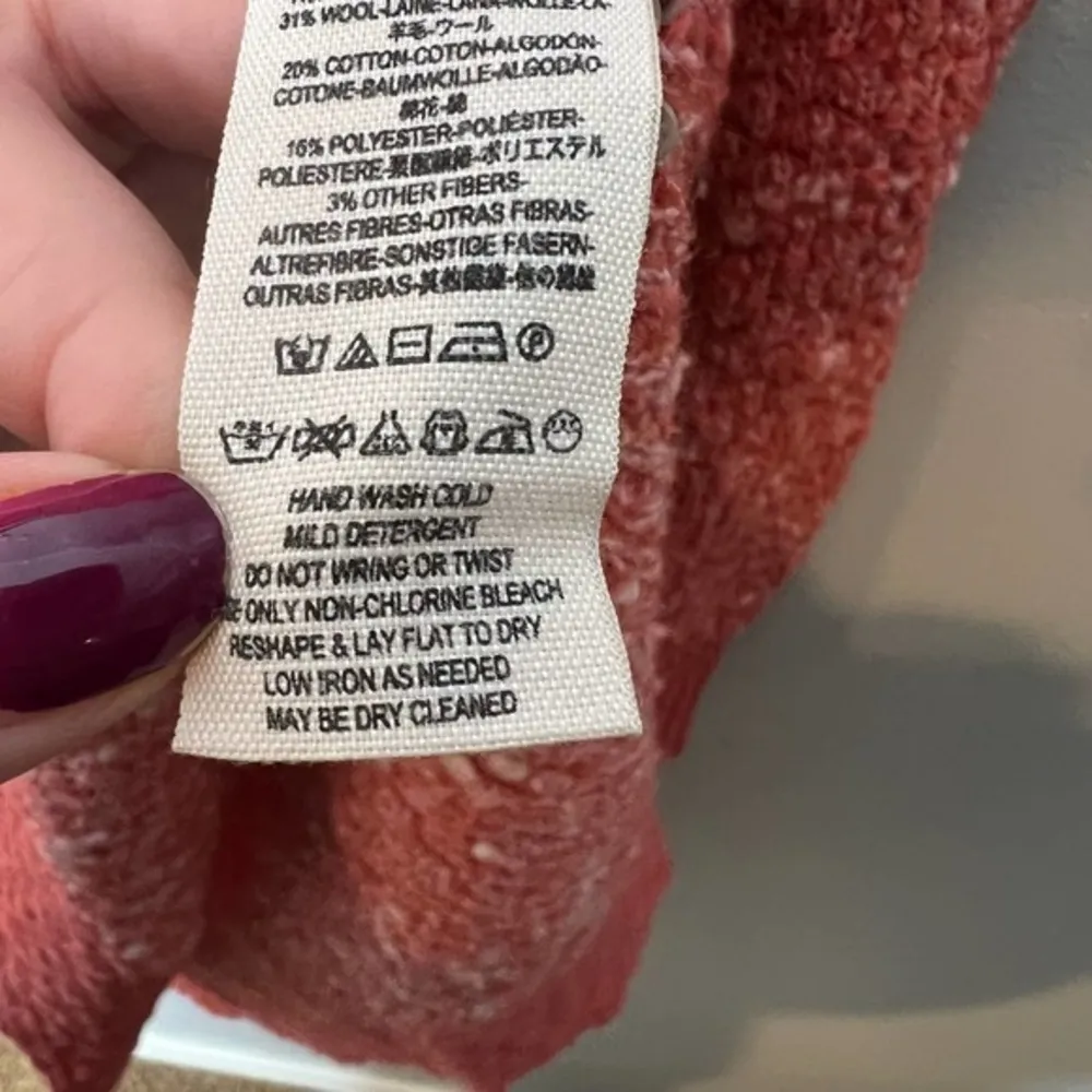 Free People Nantucket Red Side Slit Wool Blend Jeepster Pullover oversized small - Image 8