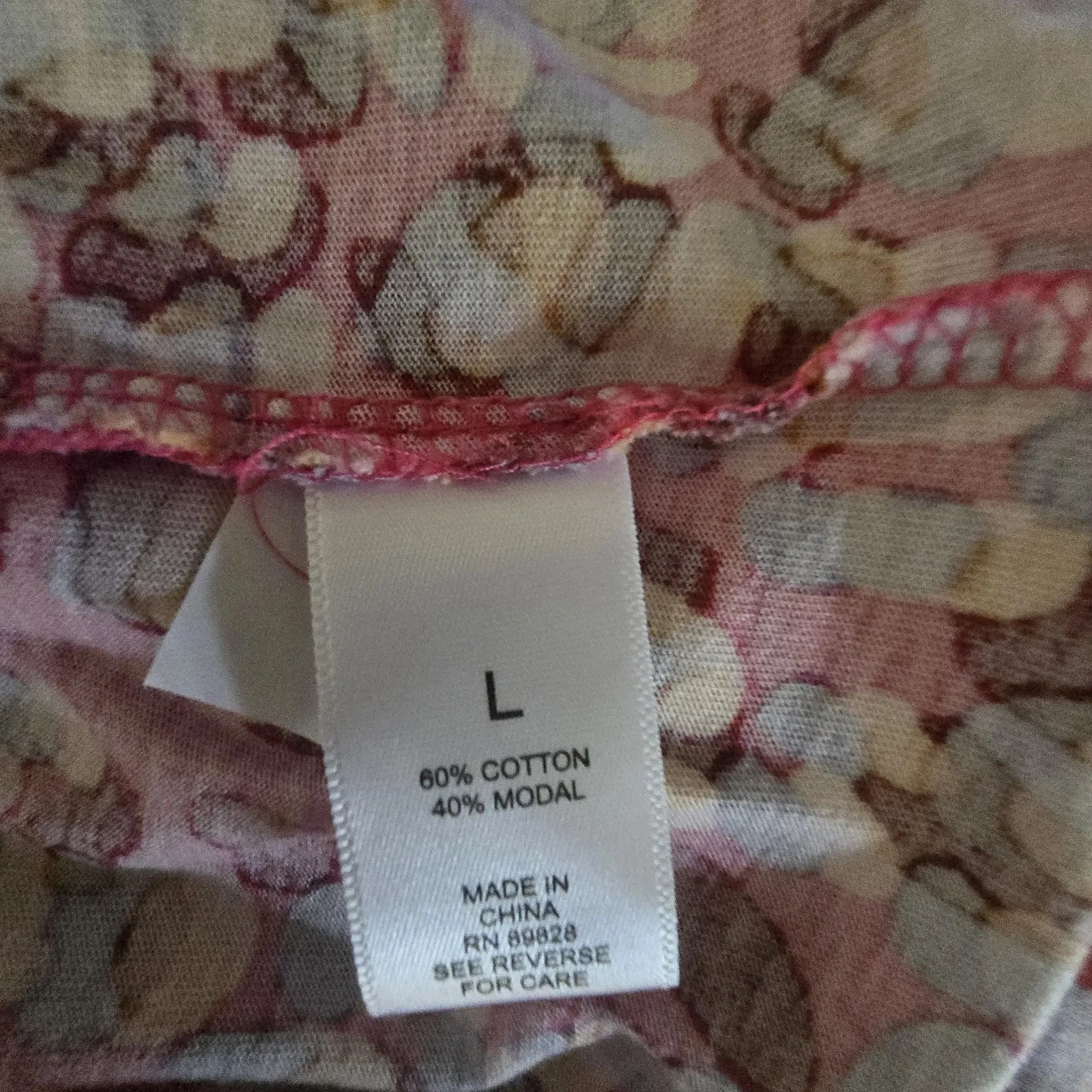 LOGO Lori Goldstein Midi Dress Large Pink‎ Floral Printed Short Sleeves Pink - Image 5