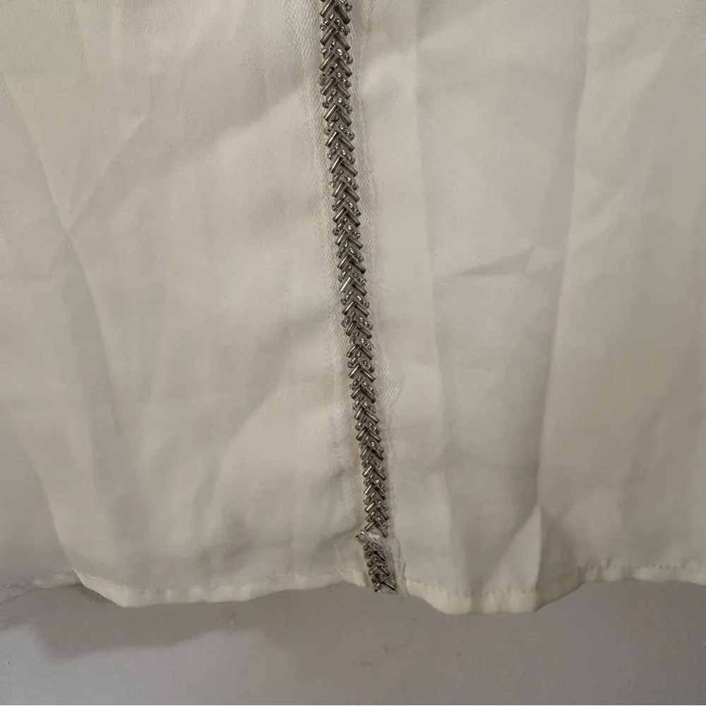 Darling Whimsy Trapeze Dress Beaded Whimsy Fairycore fairy Dainty Cream Sheer - Image 3