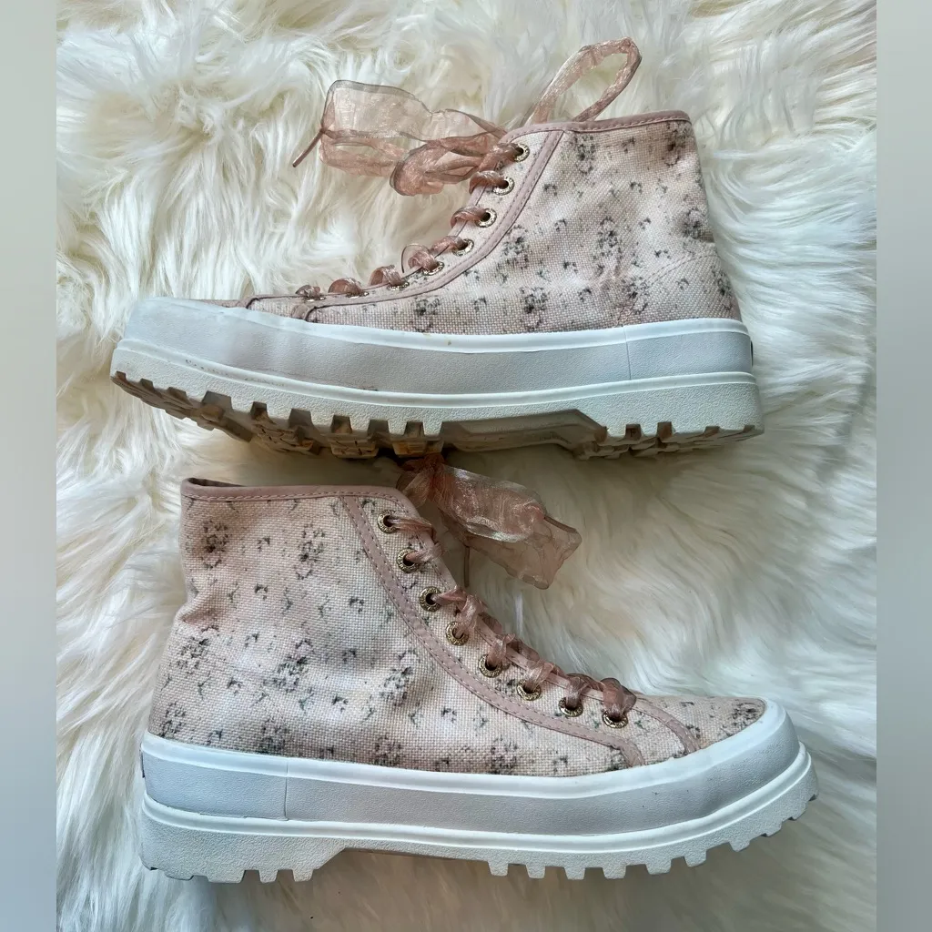 SUPERGA LoveShackFancy High-top Sneaker Size 7.5 - Image 3