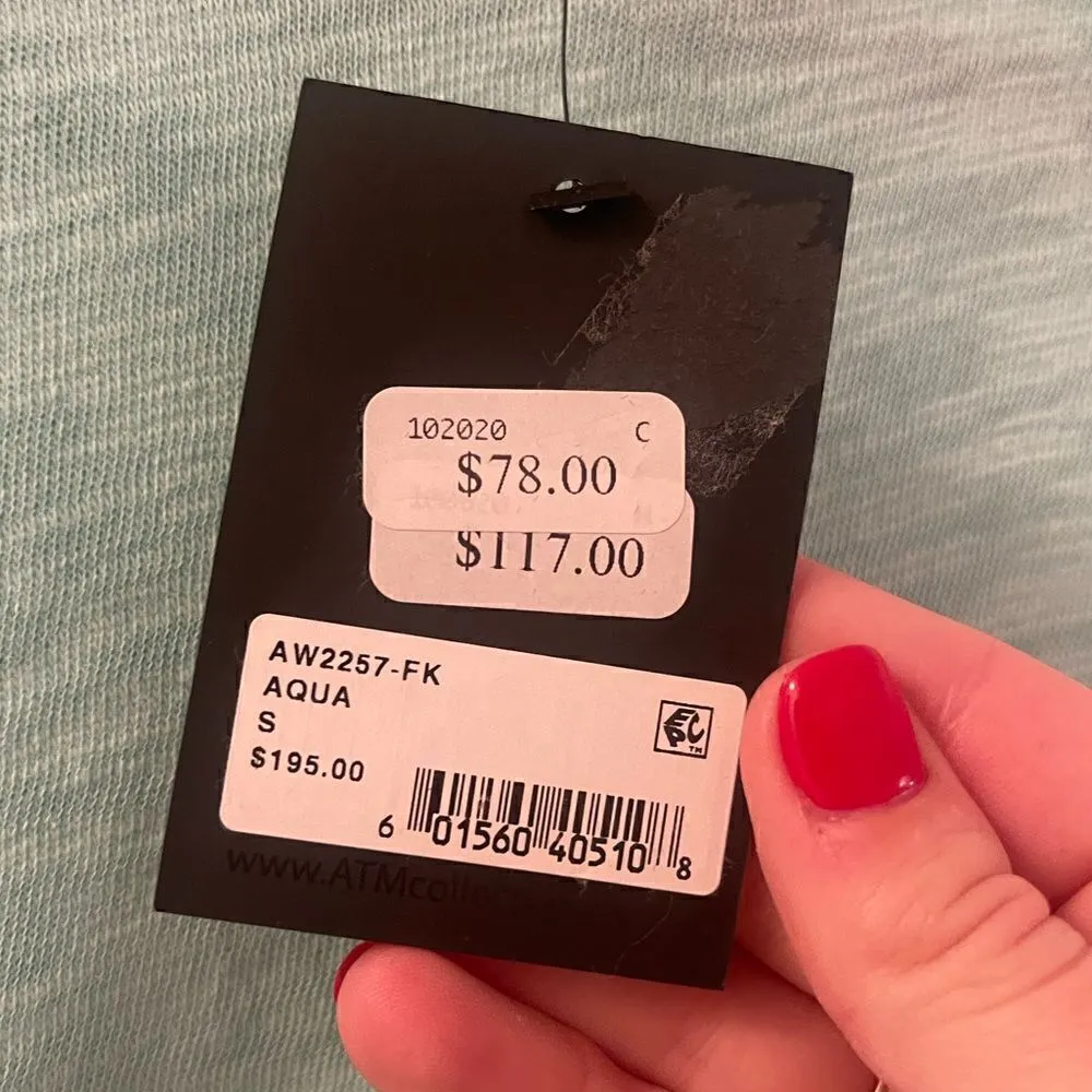 NWT ATM aqua tshirt dress size small! Blue - Image 4