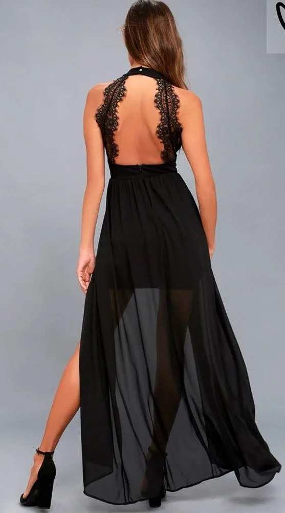 Lulus Black High Neck Dress - Image 2