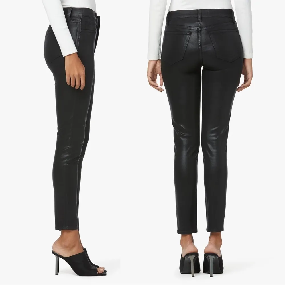 JOE'S • The Skinny jeans Coated Black waxed denim mid rise moto grunge stretch - Image 12