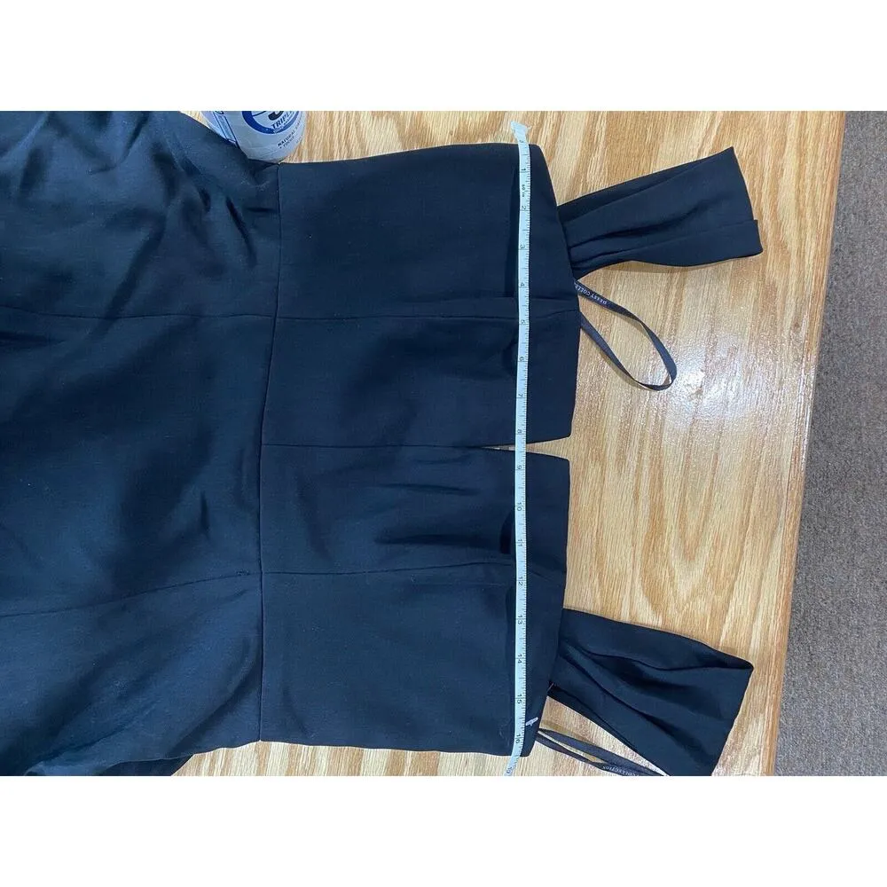 Dessy Collection Notched Off the Shoulder Crepe Gown | size 10 New with Tag (b4) - Image 7