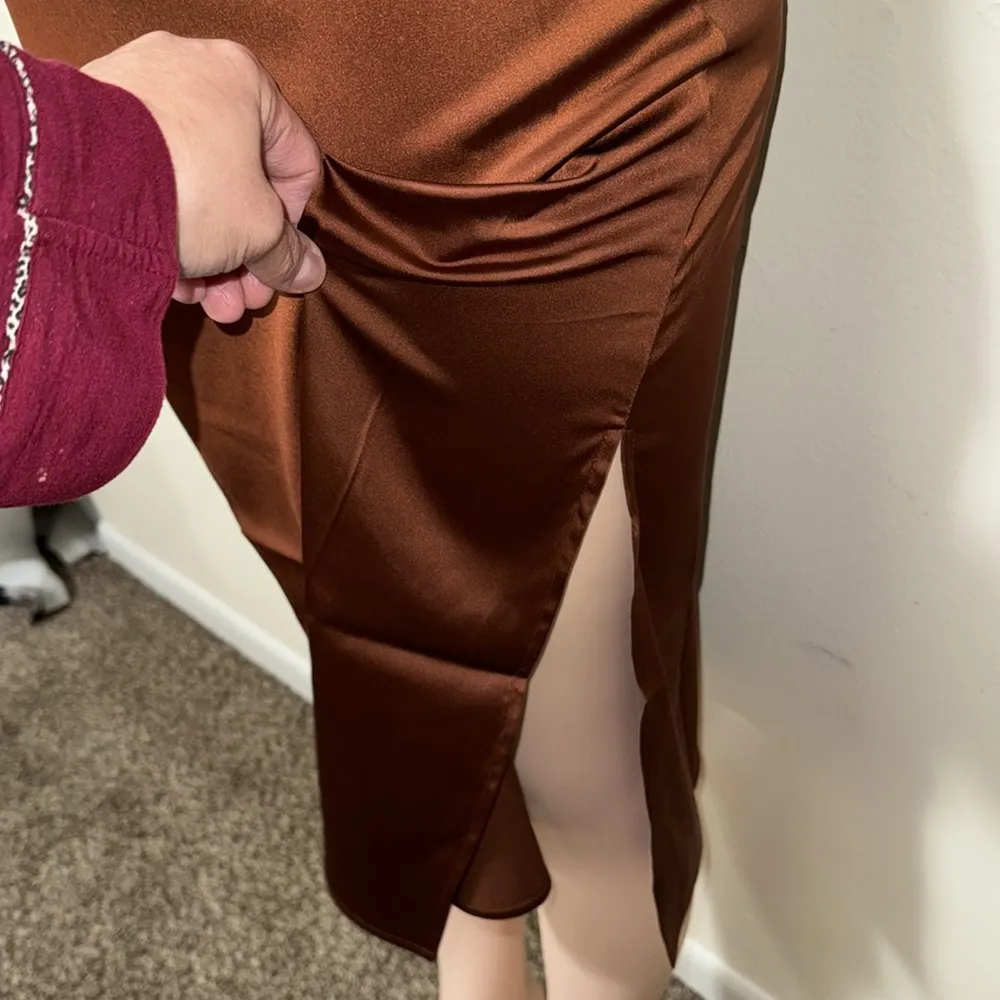 The Drop NWT Ana slip dress copper brown woman size XS - Image 5