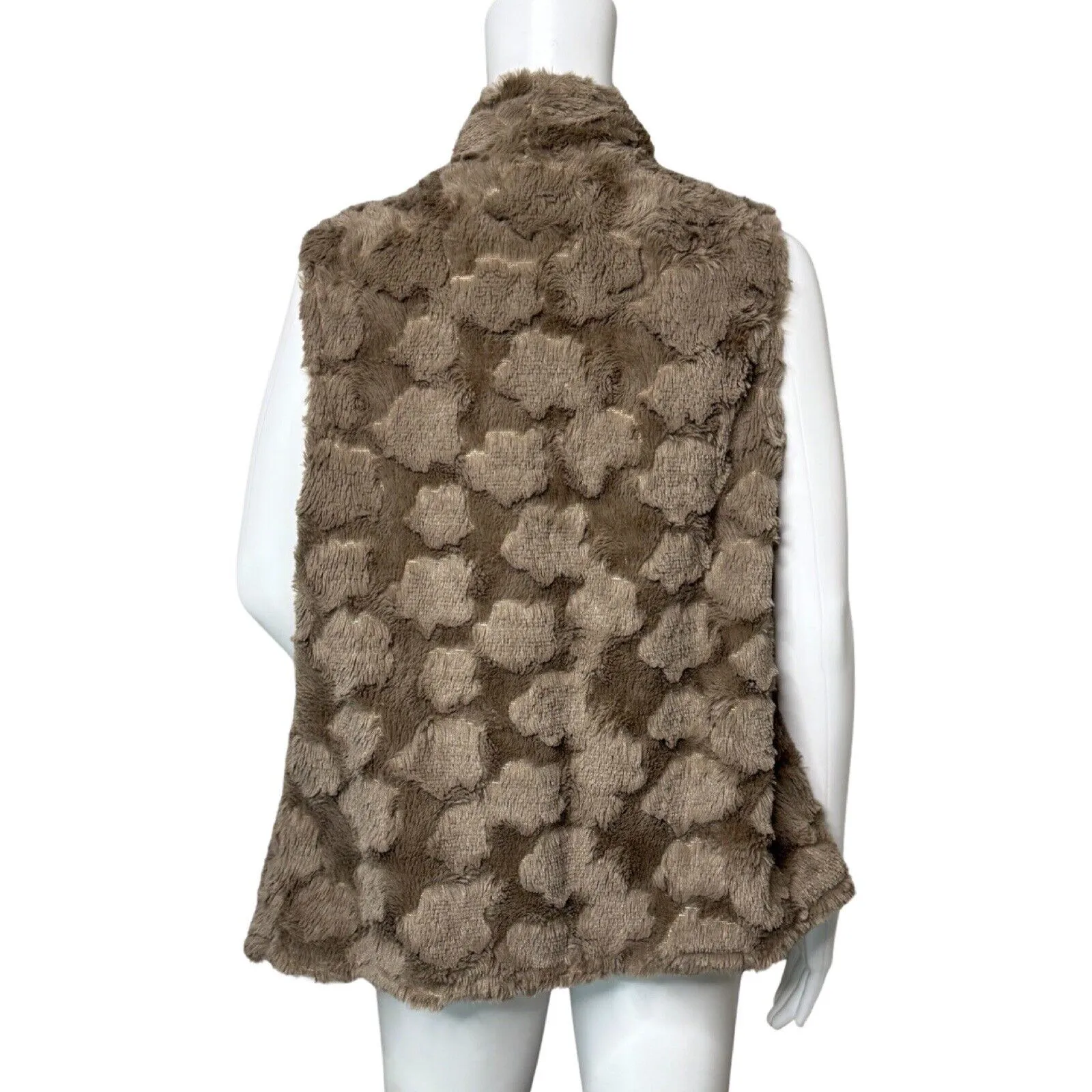 Anthropologie Elevenses Vest Womens Medium Tan Faux Fur Vest Edgy Urban Mob Wife - Image 4