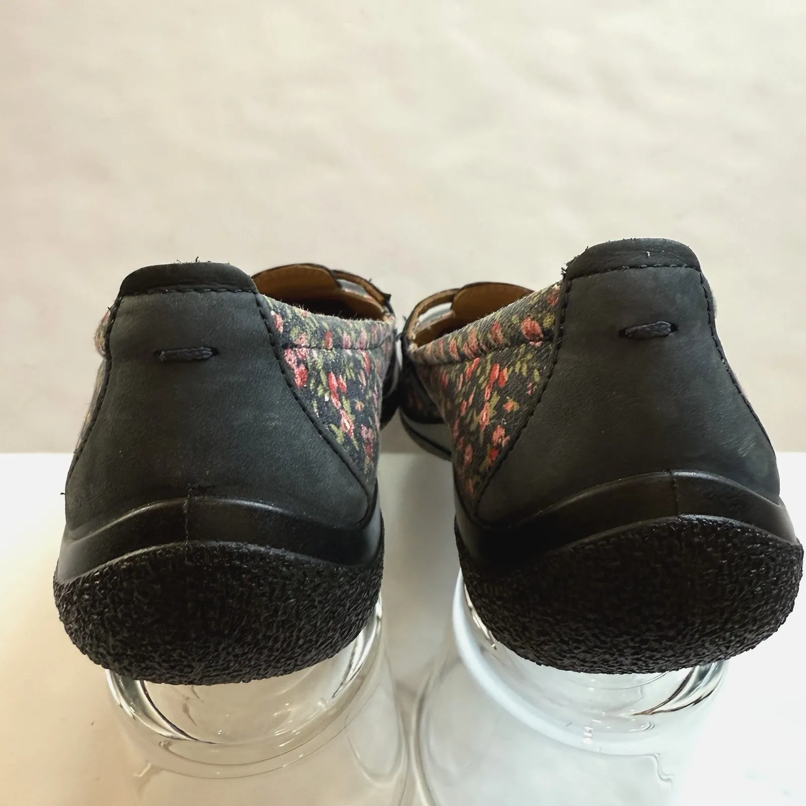 Hotter Leather Mary Jane Shoes Women US 7 EU 38 Nirvana Floral Slip On Comfort Blue - Image 5