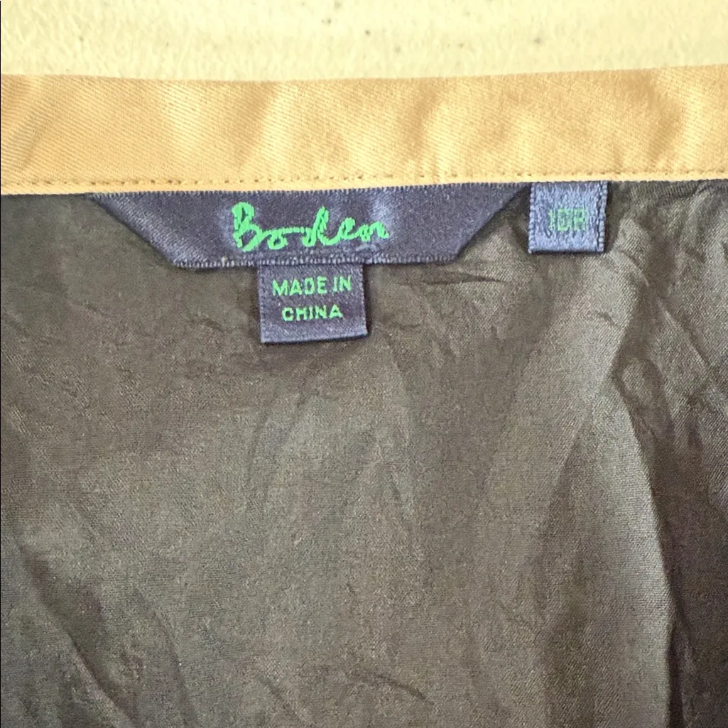 Boden Embroidered aplique button Black Floral Skirt Size 10 - Image 5