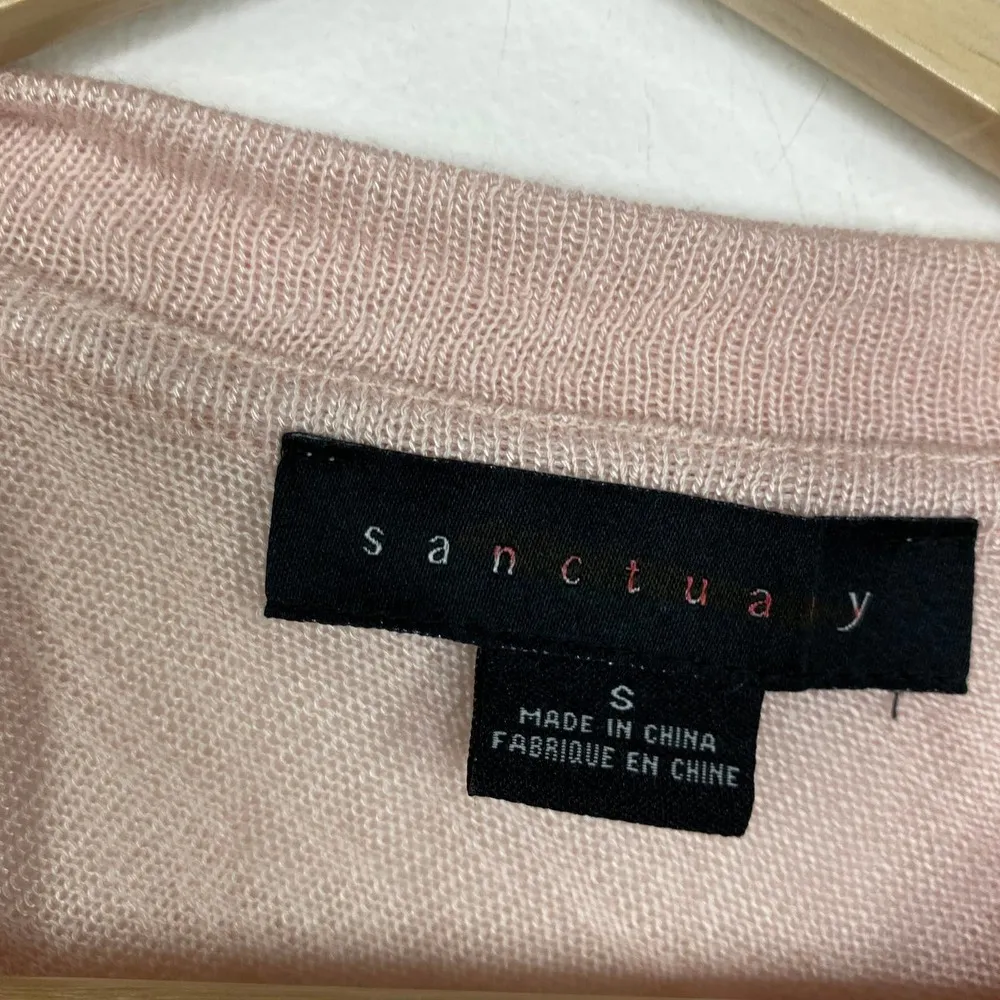 Sanctuary Light Pink Pleated Short Sleeve Crewneck T-Shirt Women's Size Small S - Image 5