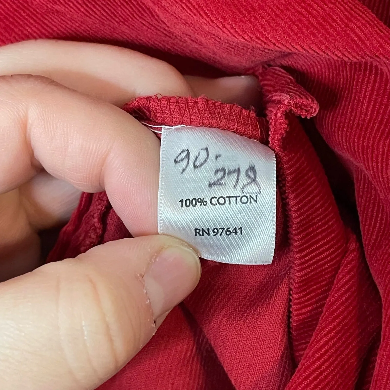 J. Jill Woman’s Red Button Down Corduroy Collared Shirt Size Medium - Image 4