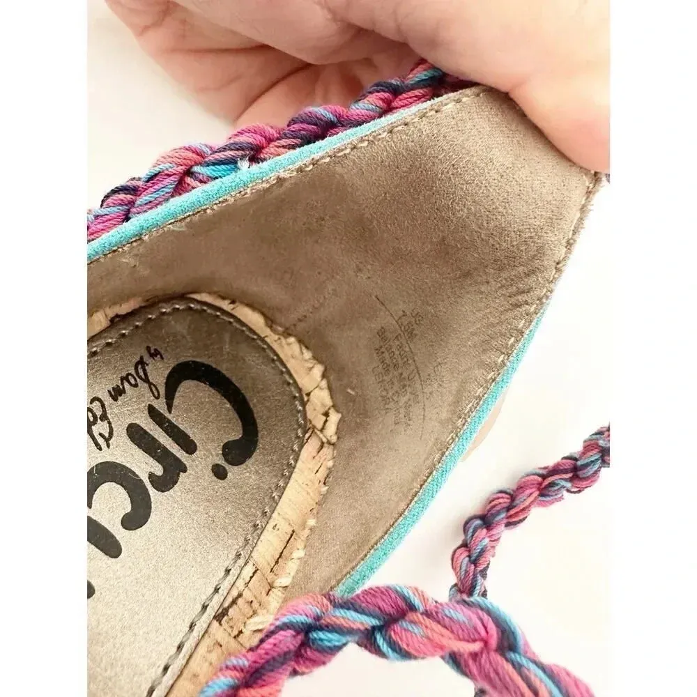 SAM EDELMAN‎ Size 7.5 Lenora Multicolor Vibrant Wrap Espadrille Flat Tassel - Image 7