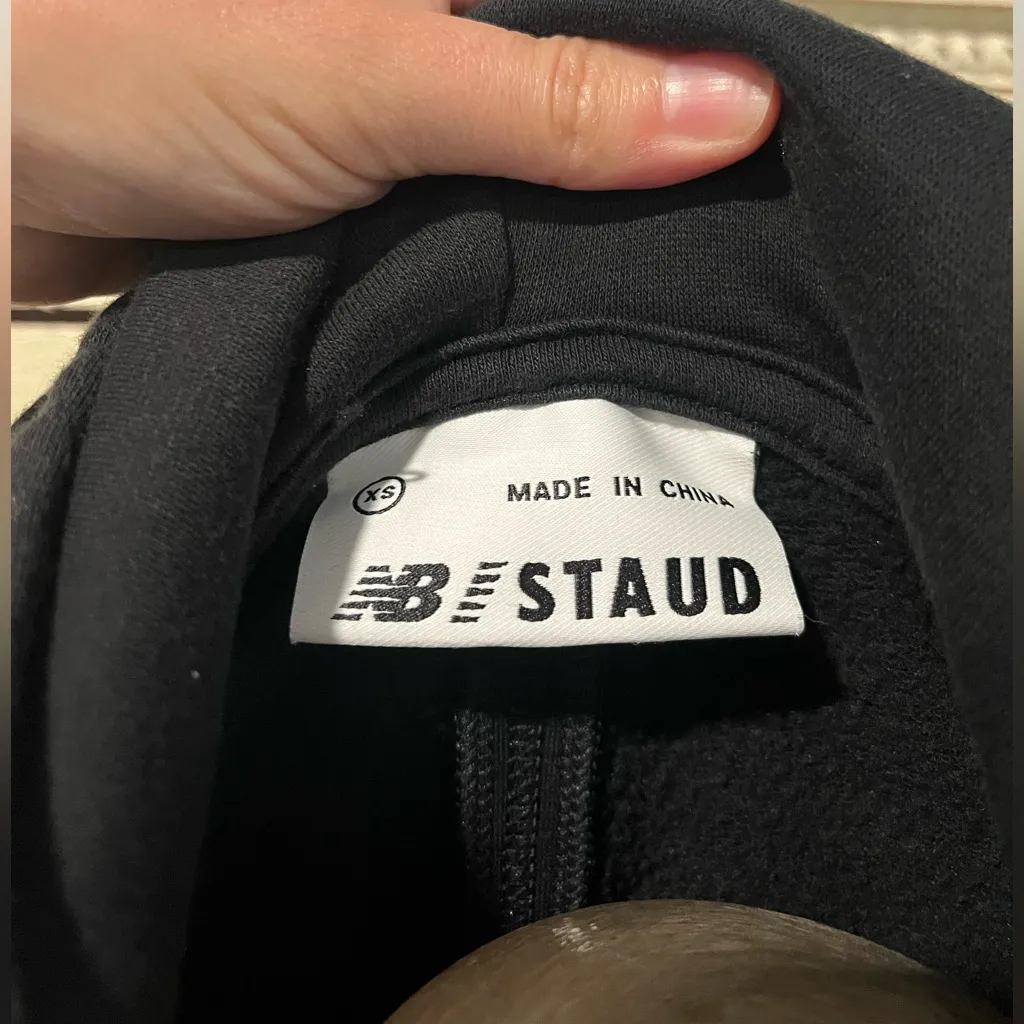 New Balance X STAUD Maxi Dress Black Hooded Longline Zip-Up Size XS - Image 5