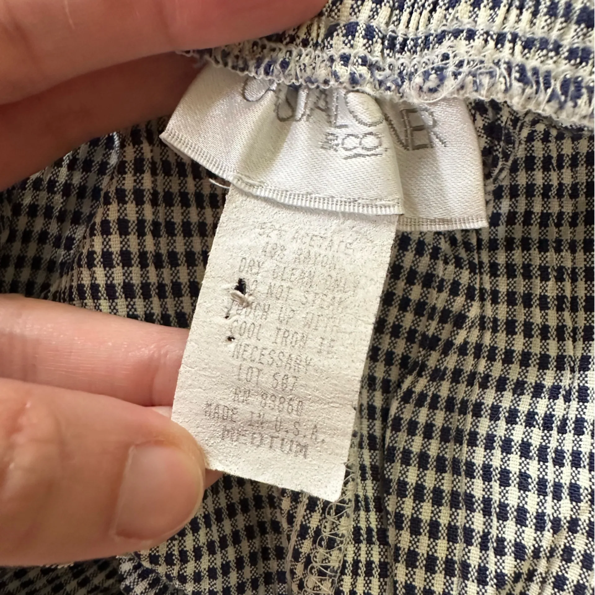 Vintage coastal grandma Gingham Linen Blend Wide Leg Pants Women’s Medium White - Image 5