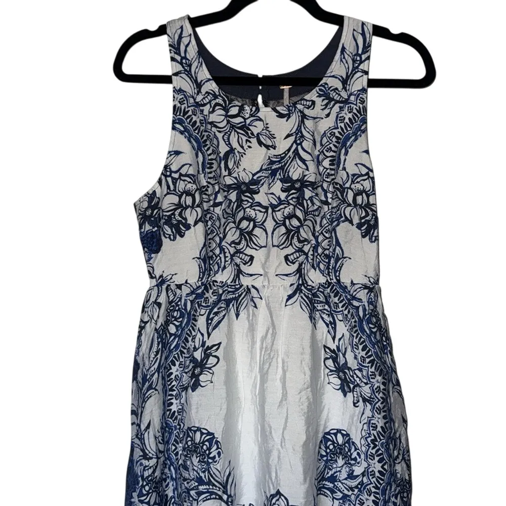 Free People Russian Plate Blue‎ Lace Back Hi-Low Dress Women's Small boho - Image 7