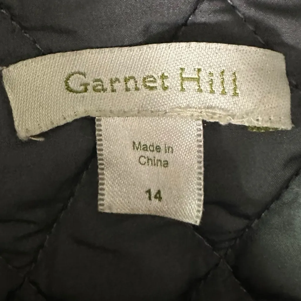 Garnet Hill Quilted Car Coat Jacket Charcoal Grey Size 14 Large Fall Winter - Image 4