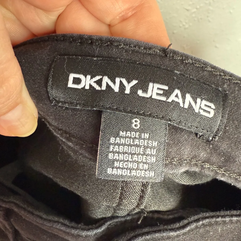 DKNY  Women’s Black Denim Cuffed Shorts Size 8 - Image 2