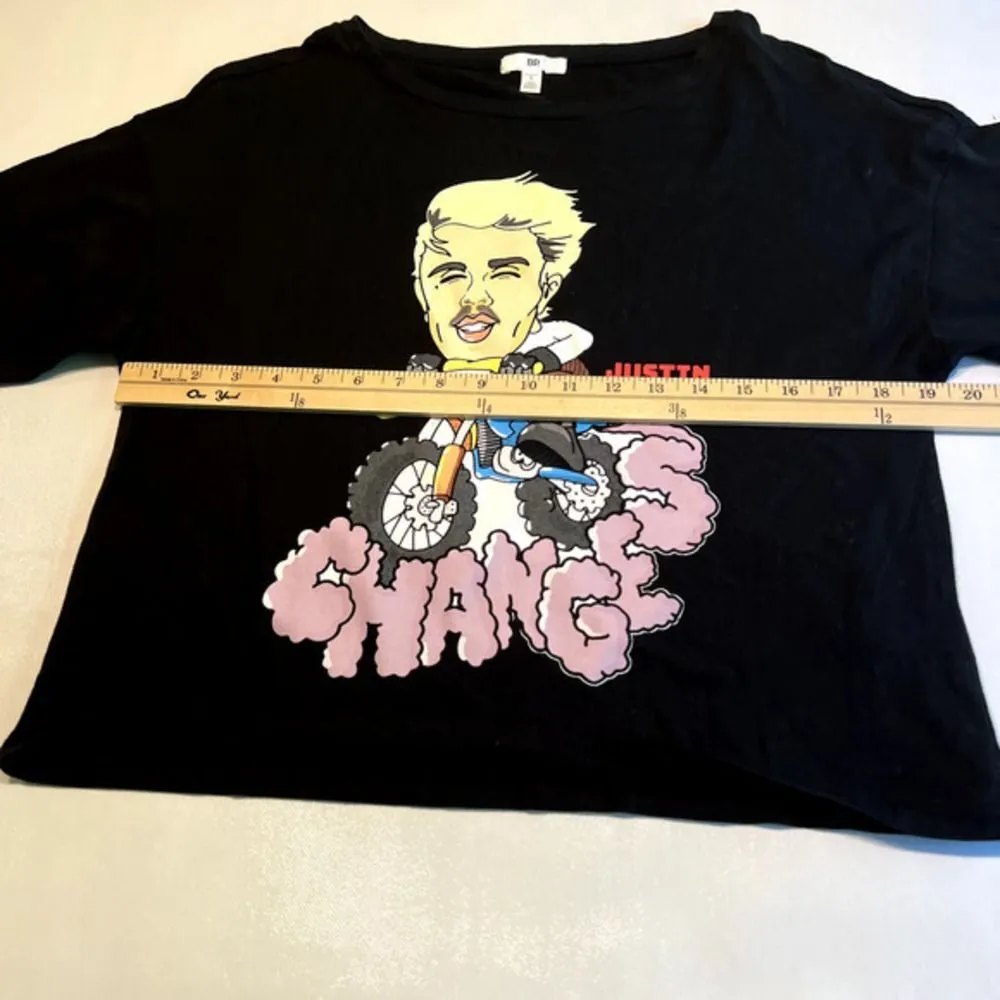 BP Justin Bieber Changes Tour Graphic Tee Black‎ Cotton Top Small - Image 8
