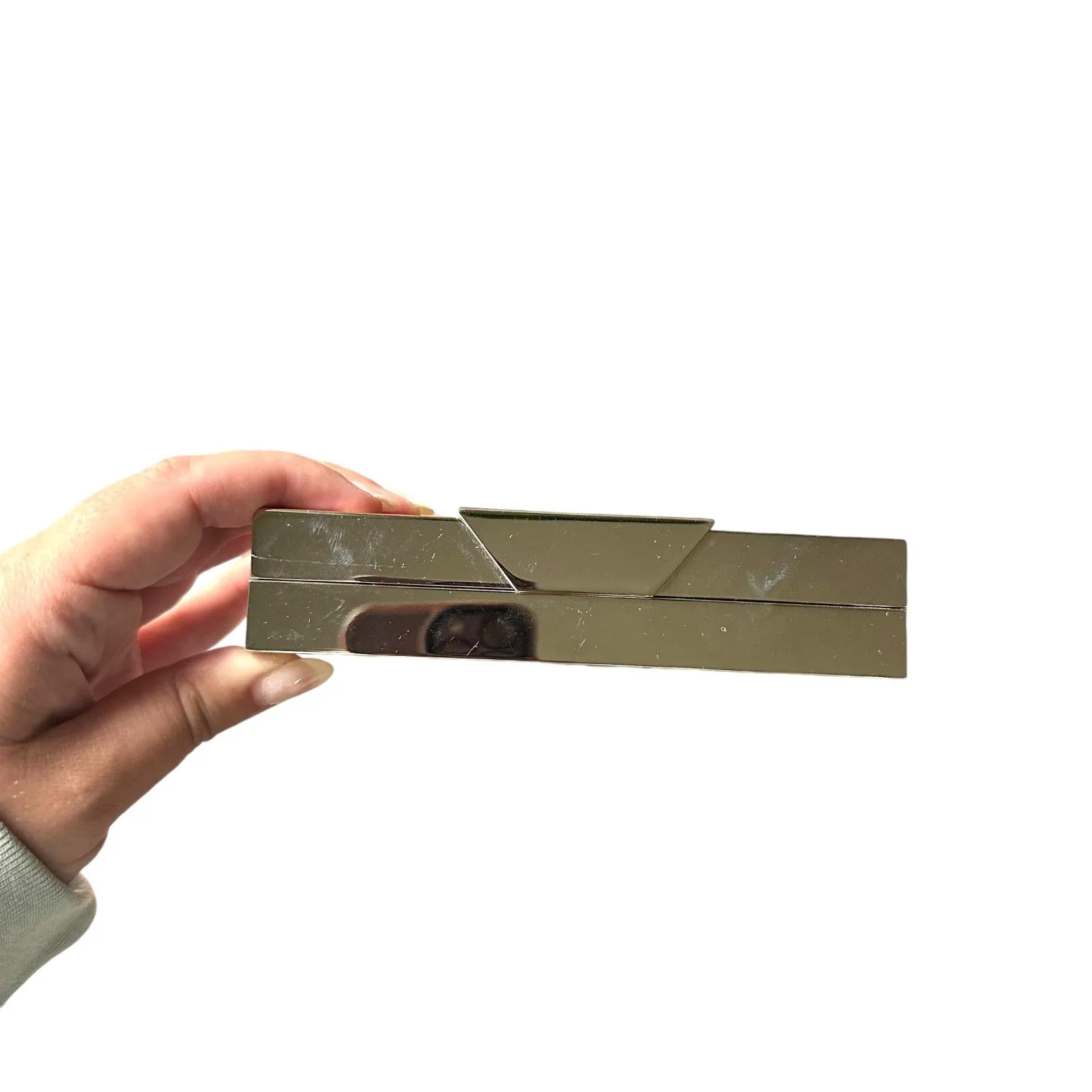 LEE SAVAGE Space Small Brass Clutch‎ w BOX Silver - Image 2