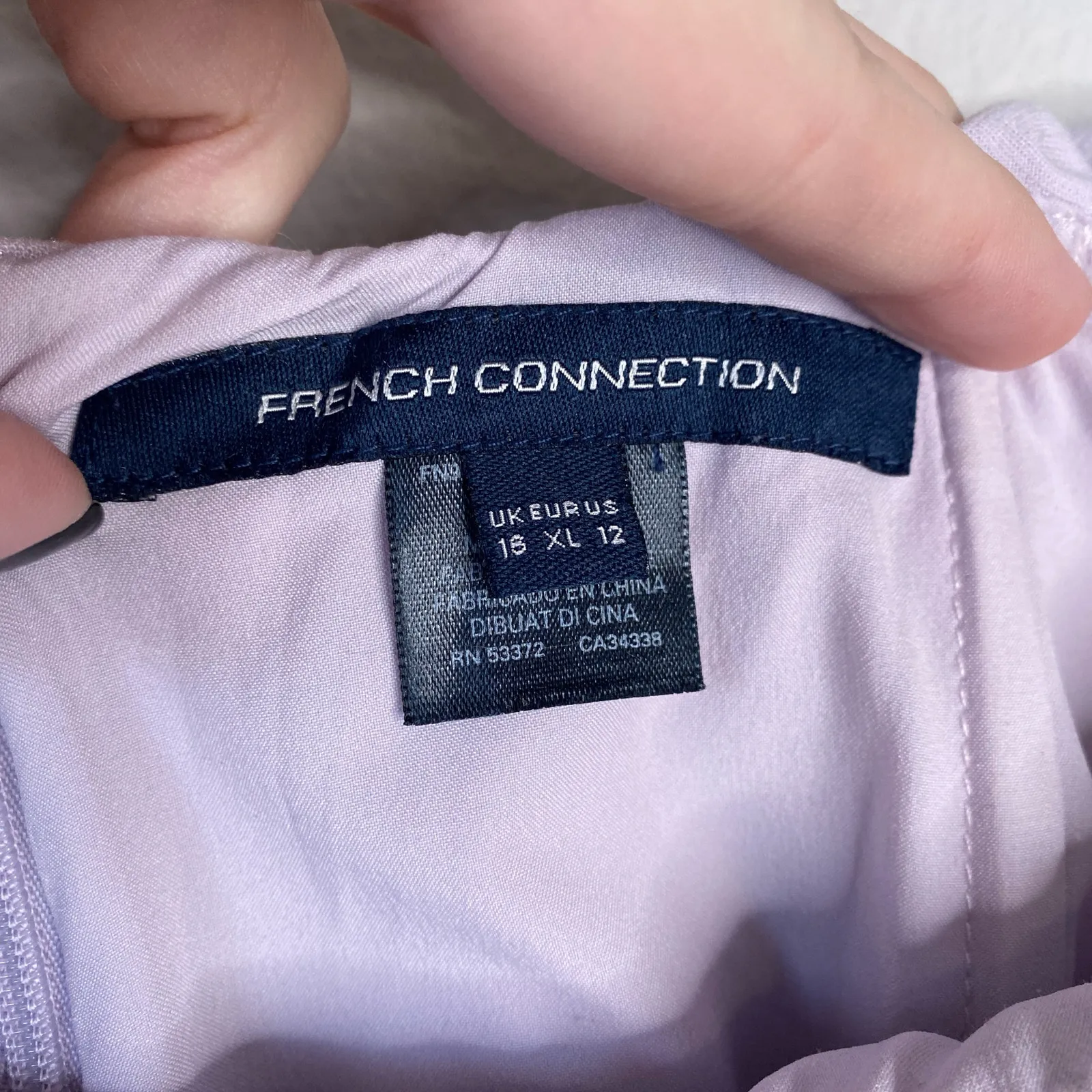 FRENCH CONNECTION Lilac Whisper Light Off the Shoulder Ruffle Dress Purple 12 - Image 6