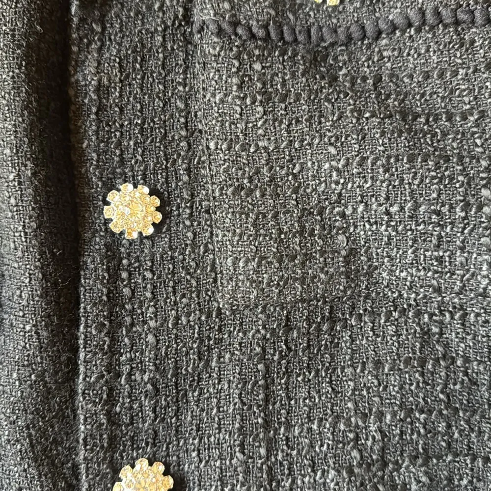 Zara Black Tweed Jacket with Buttons - Image 2