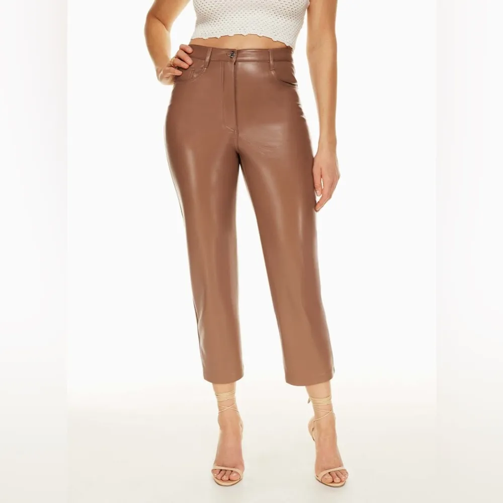 Aritzia Wilfred The Melina™ Cropped Pant Color  Epicurean Brown (Size 14) - Image 3