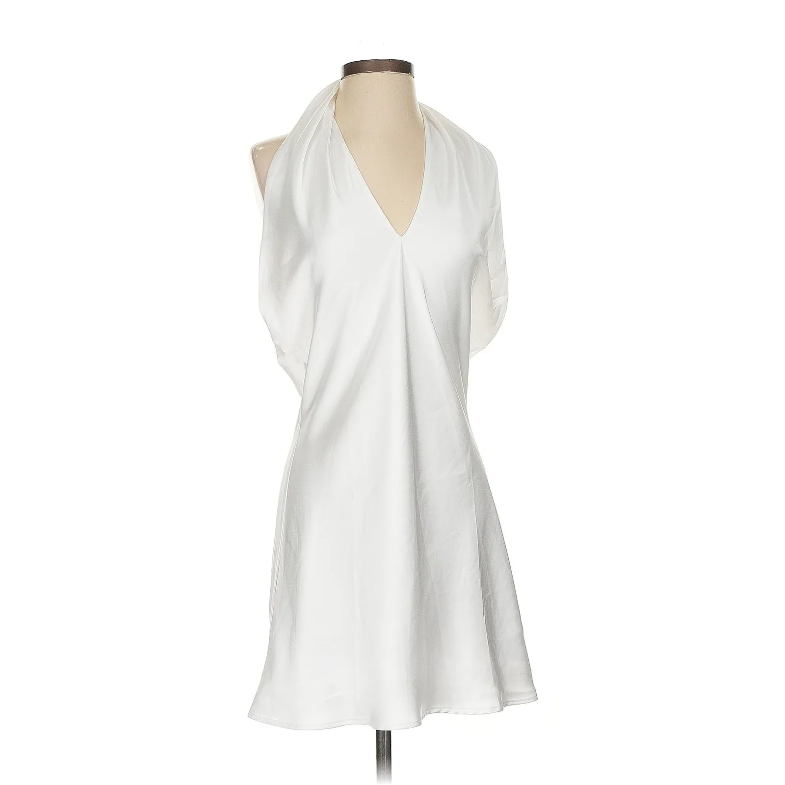 Show Me Your Mumu Jasmine Halter Mini Dress Ivory Luxe Satin XL - Image 7