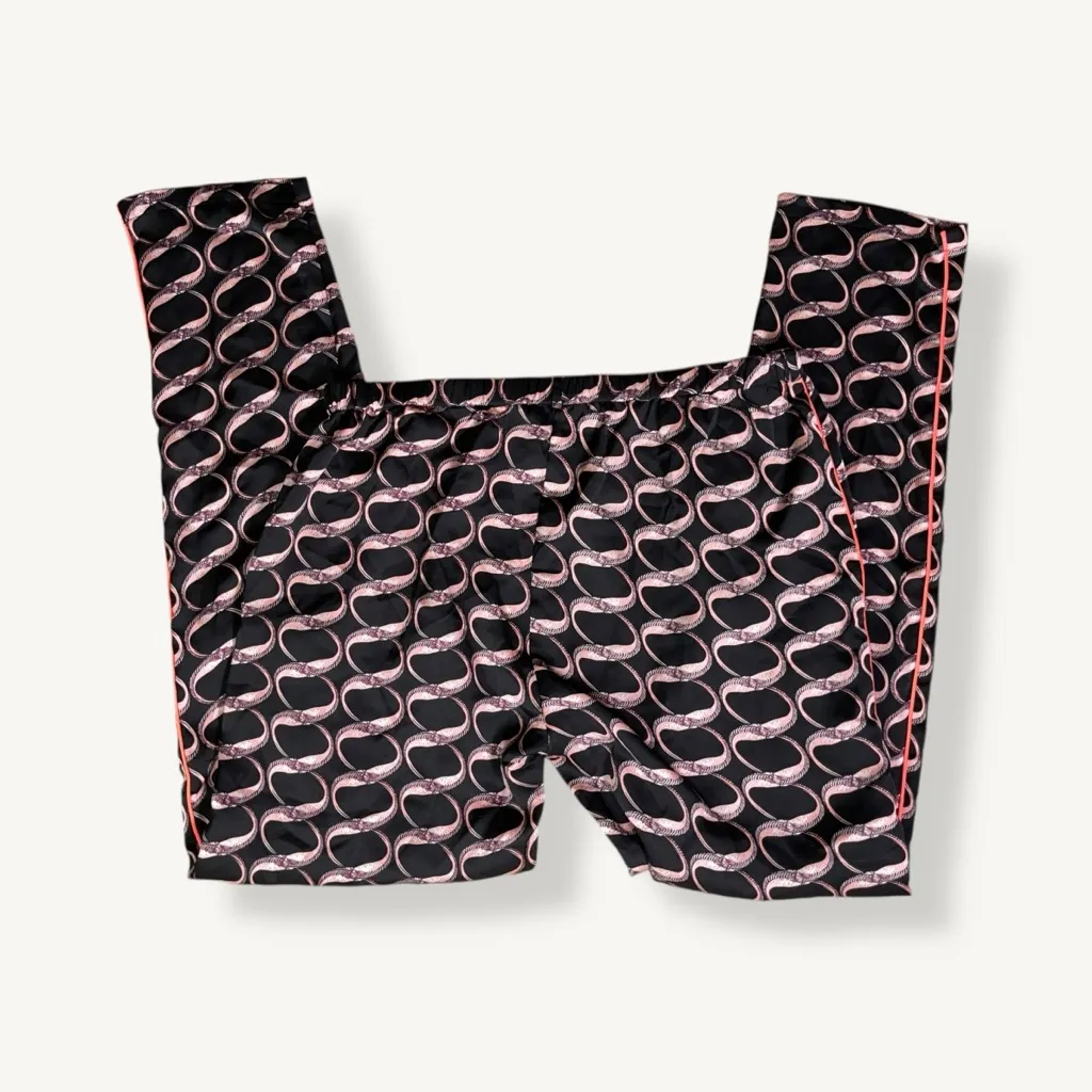 Maison Scotch Vintage Satin Chain Print Piped Trim Pants - Image 7