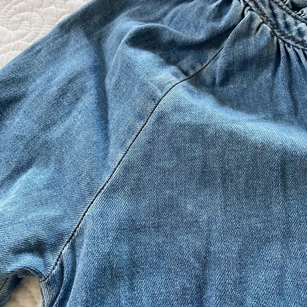 New Look Denim Smock Mini Dress Casual Classic, Coastal Cowgirl Size 0 - Image 11