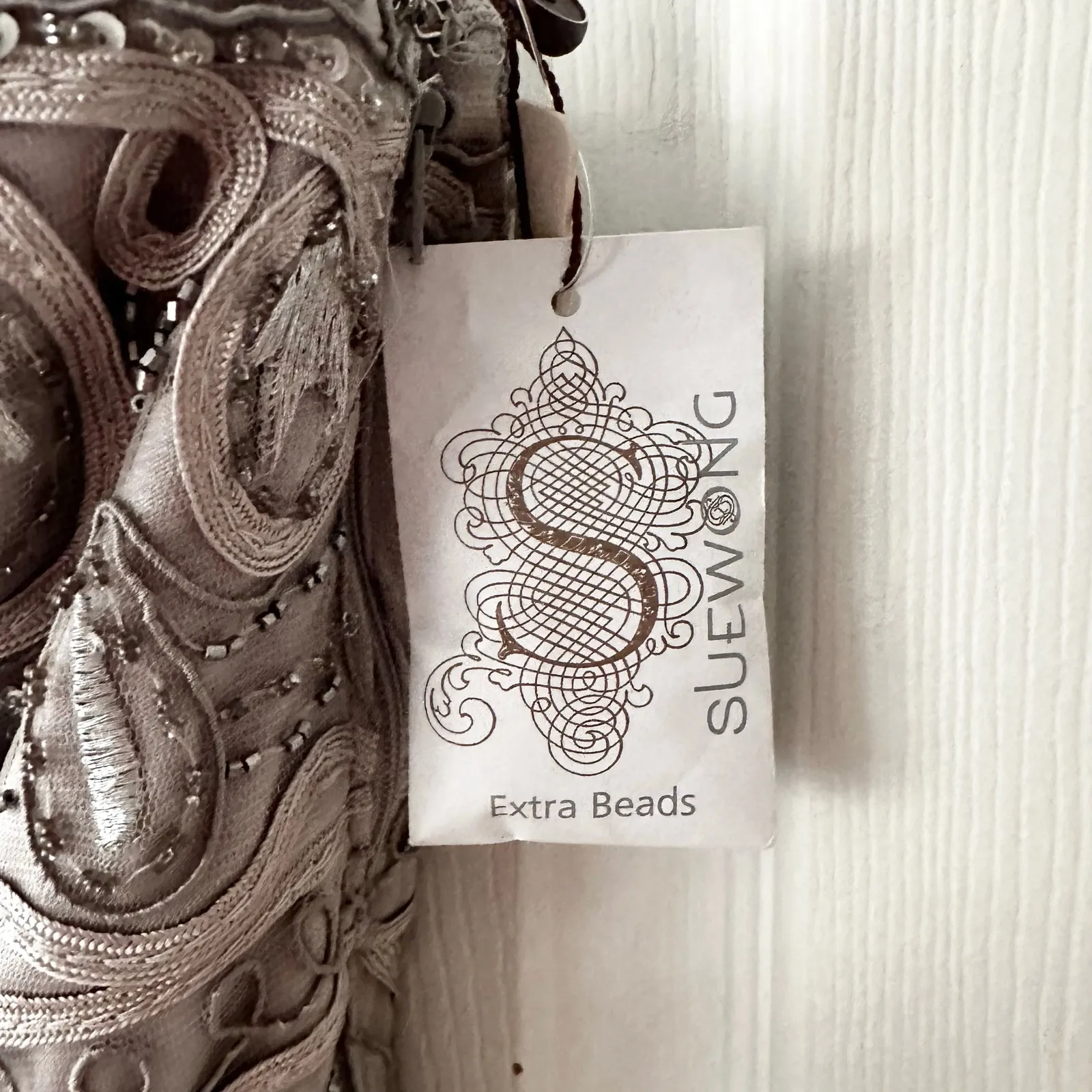 Sue Wong Nocturne Silver Satin Beaded Geo Strapless Mini Cocktail Dress NWT 2 - Image 7