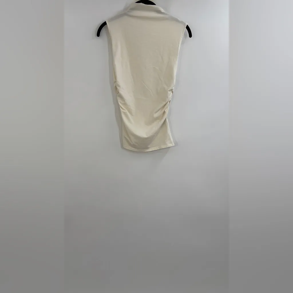 Madewell Ruched Mockneck Tank Vintage Ivory - Image 5