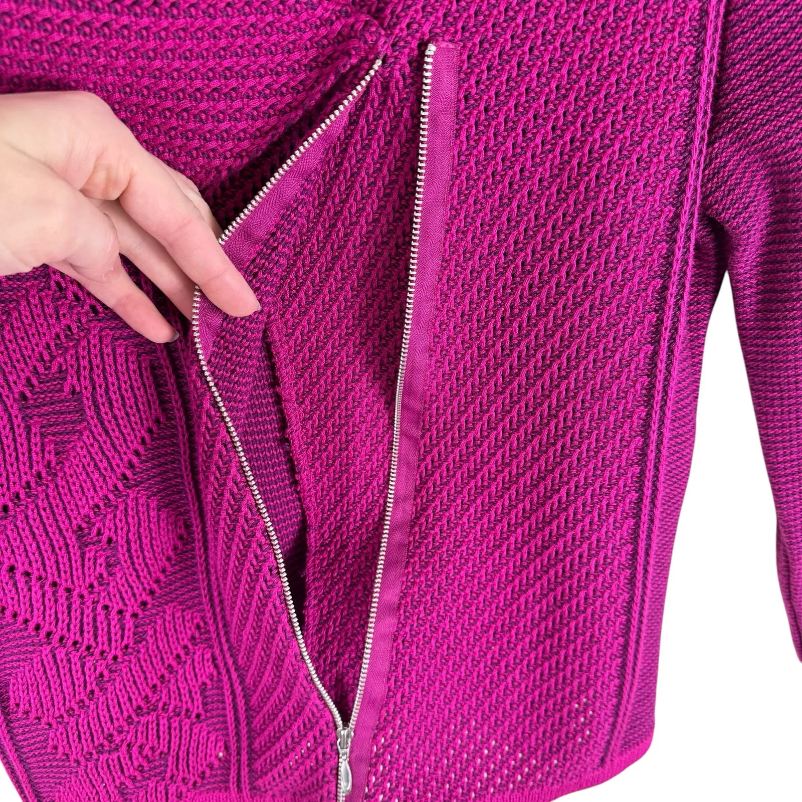 Skovhuus Pink Zip Up Cardigan Sweater‎ Small - Image 4