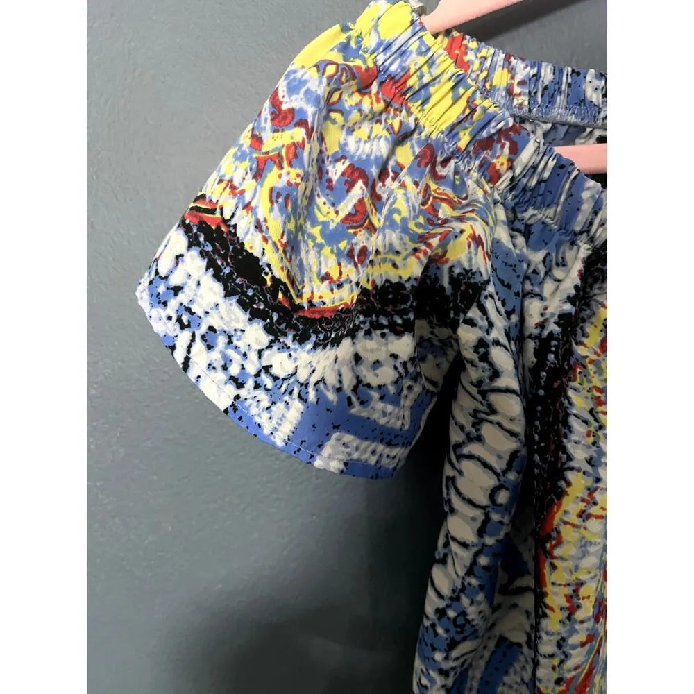 Renee C. Made in USA Off the Shoulder Multicolor Summer Boho Top Womens Small - Image 5