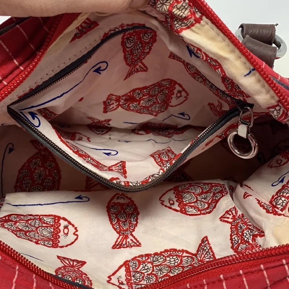 Vintage Vera Bradley red and blue nautical satchel/tote‎ - Image 9