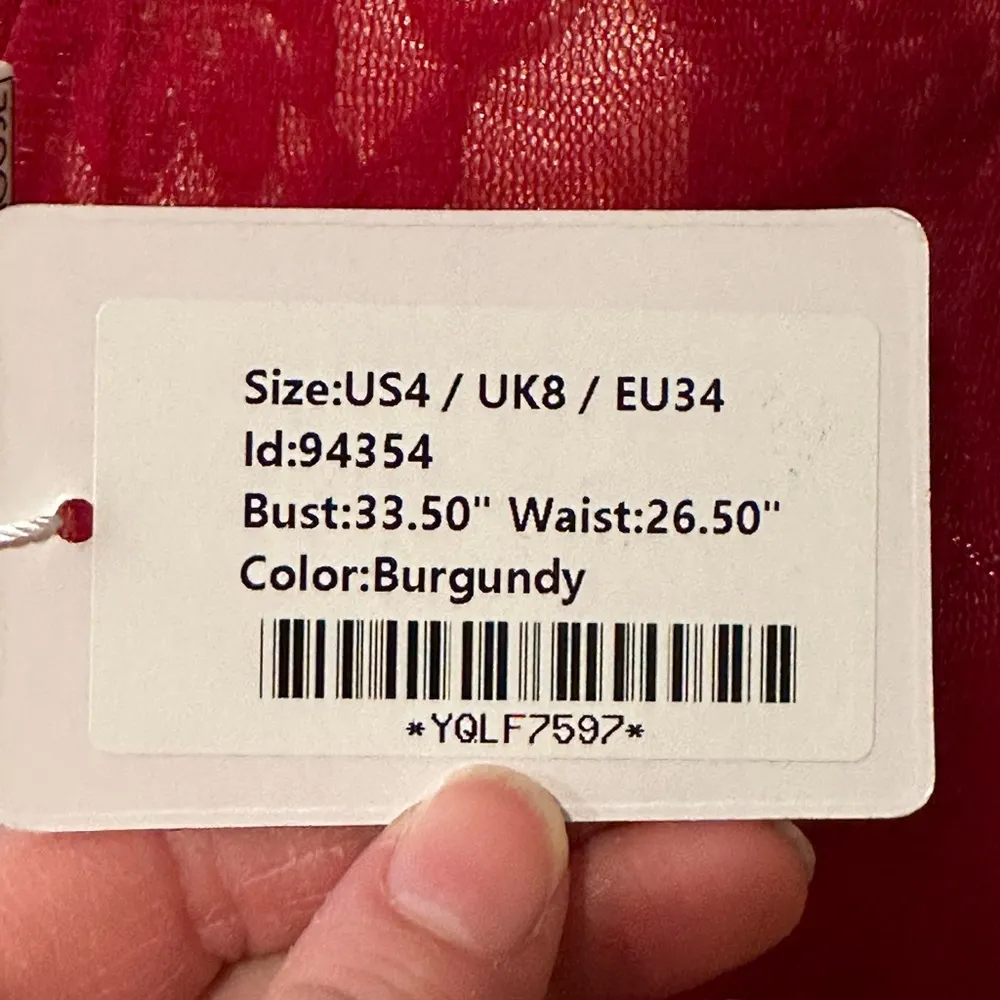 JJ’s House Burgundy Sheath/Column Tea-Length Tulle Cocktail Dress Ruffle Sz 4 - Image 11