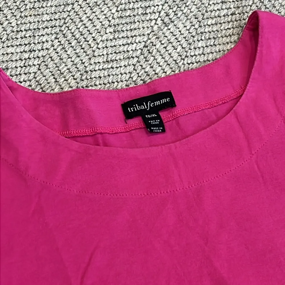 tribal femme Dress with fringe trim Pink Size XL - Image 2