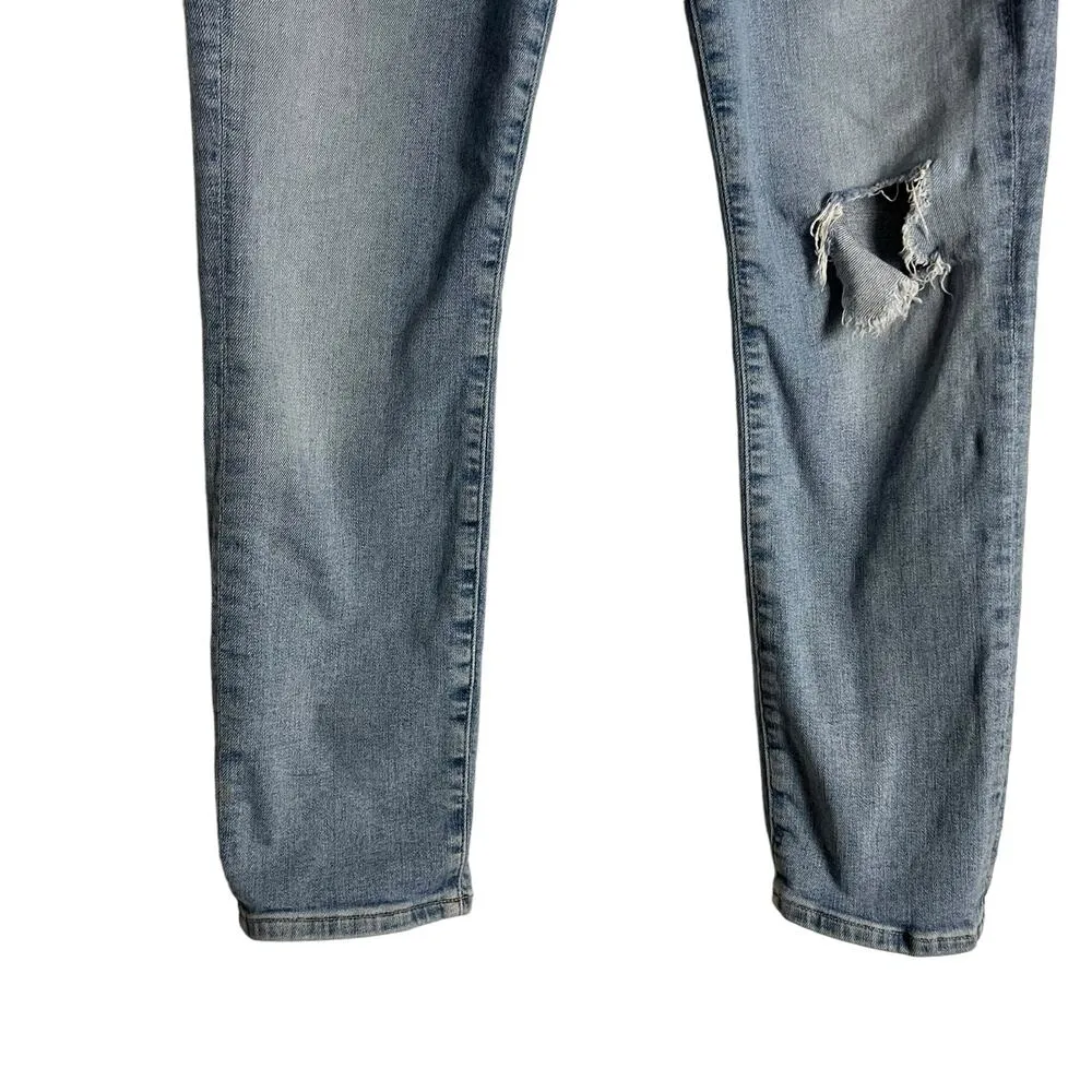 Citizens of Humanity Ella Crop Slim Distressed Light Wash Denim Blue Jeans Sz 26 - Image 8