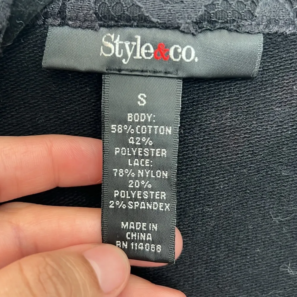 Style & Co black blazer size small with lace detail - Image 3