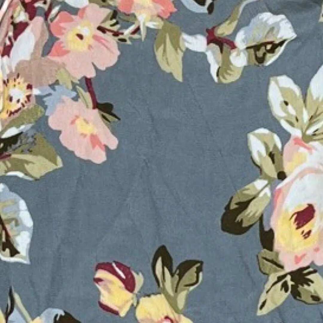 Privacy Please Dress Womens Large Gray Pink Fillmore Floral‎ Wrap Dress Ruffle - Image 6