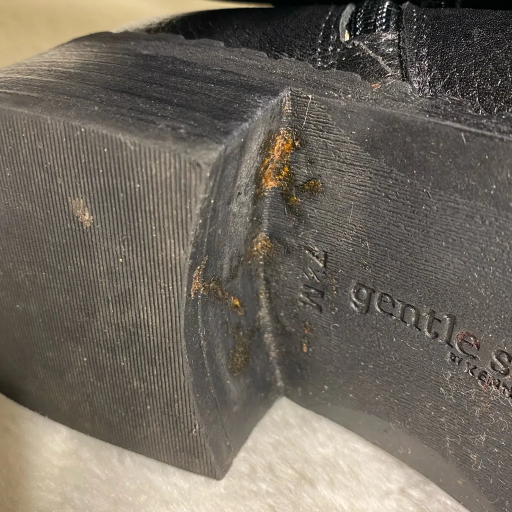 Gentle Souls Leighton Black Leather Moto Boots Ankle Zip Up 7.5 - Image 10