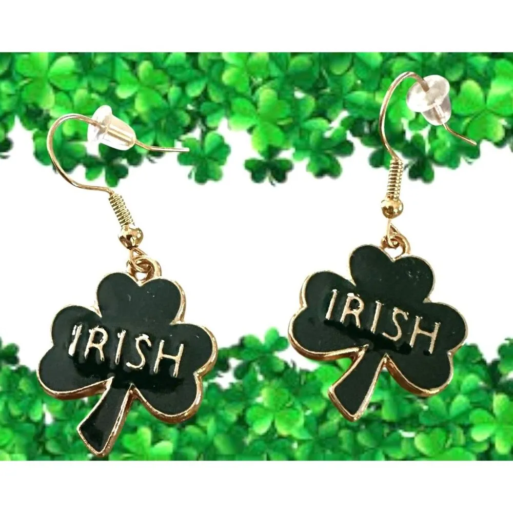 St Patricks Day Shamrock Earrings Dangle Hooks New Irish Festival Parade… Green - Image 2