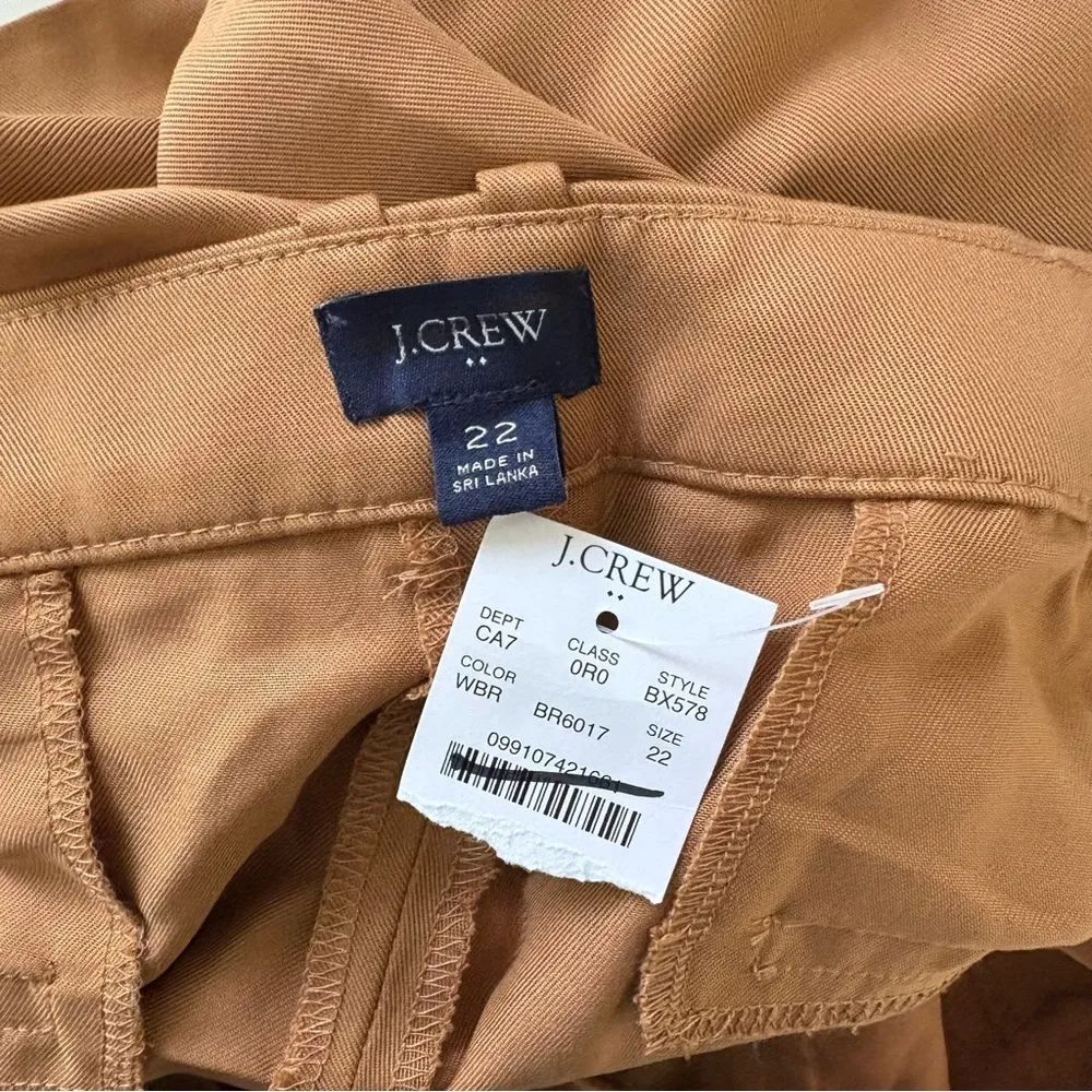 NWT J. Crew Wide-leg Pleated Twill Trouser Pant Warm Brandy Brown - Image 4