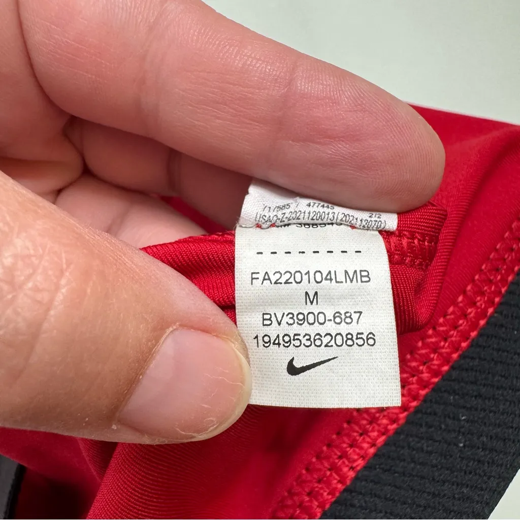 Nike  Dri-Fit Medium Support Red Sports Bra Size Medium - Image 5