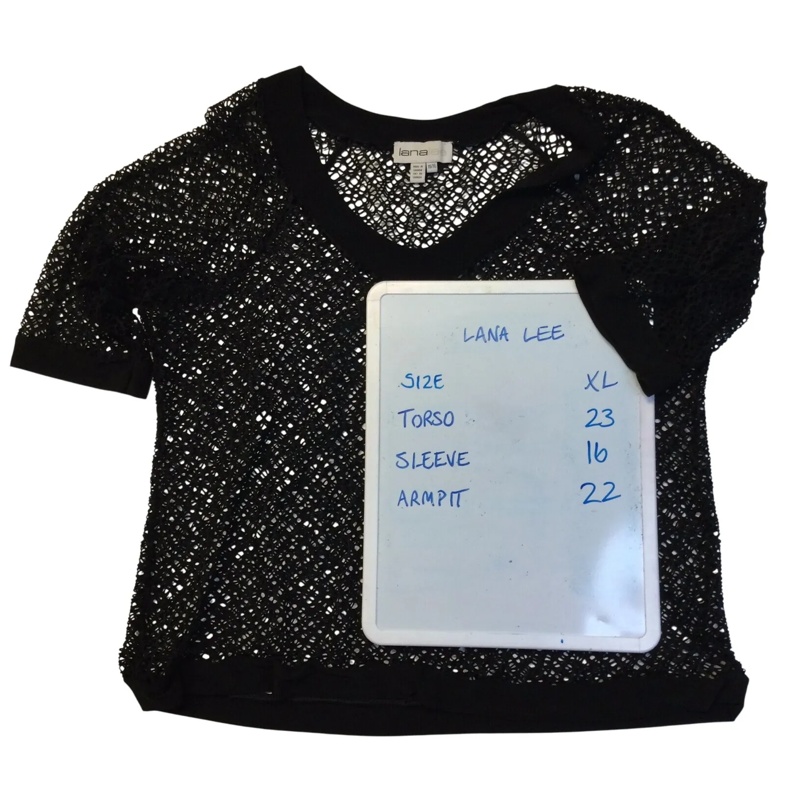 Lanalee Womens XL Top 3/4 Sleeves Fisherman Fabric‎ With A Ribbed V - Image 7