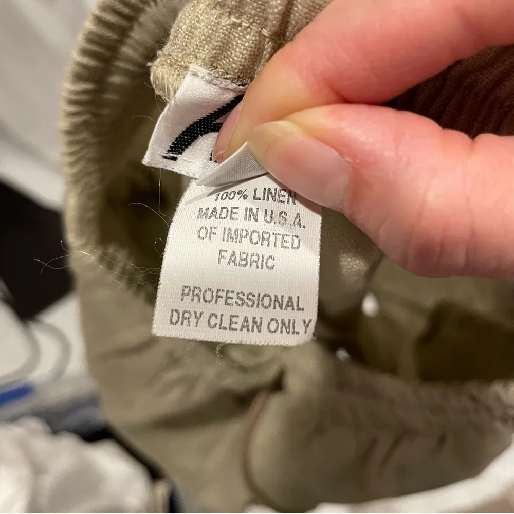 Vintage 80’s tan linen luxury shorts elastic waist beachy breezy coastal Size M - Image 9