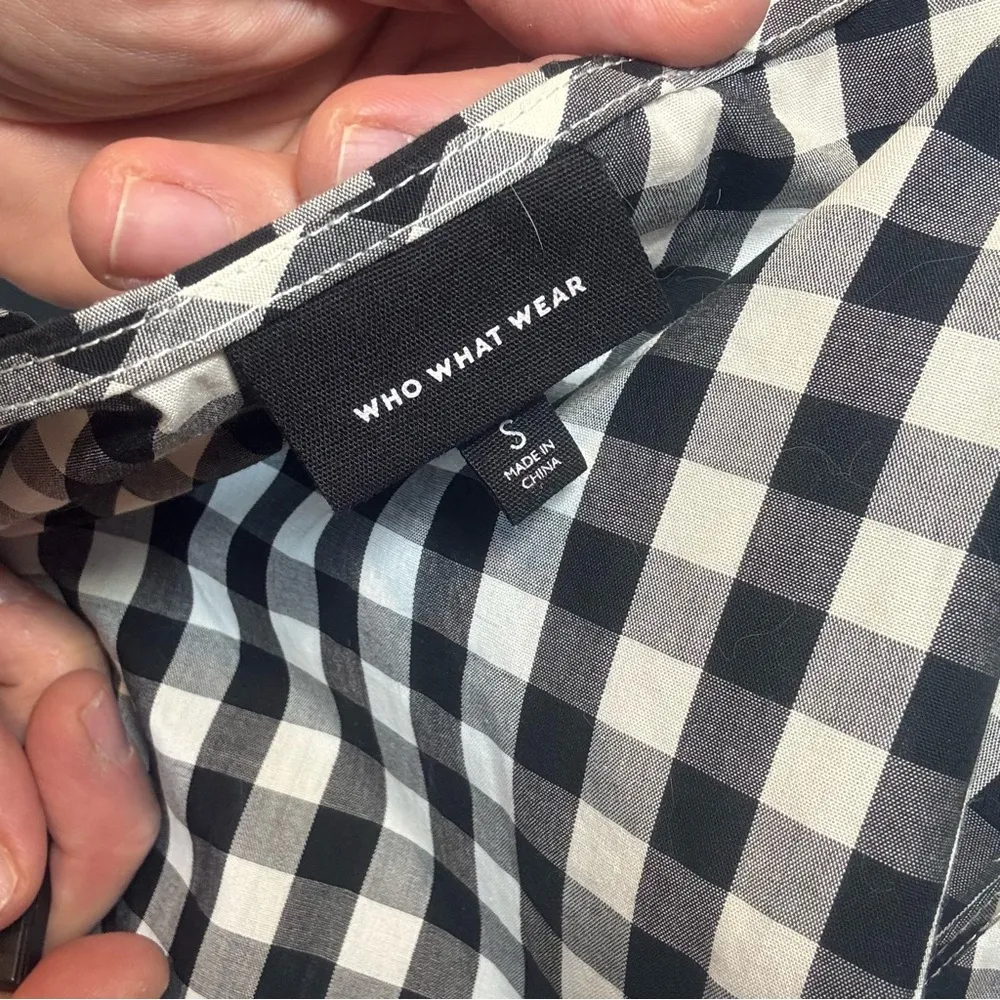 Black and White Gingham Side Cut Out Sleeveless Midi Dress size Small - Image 10