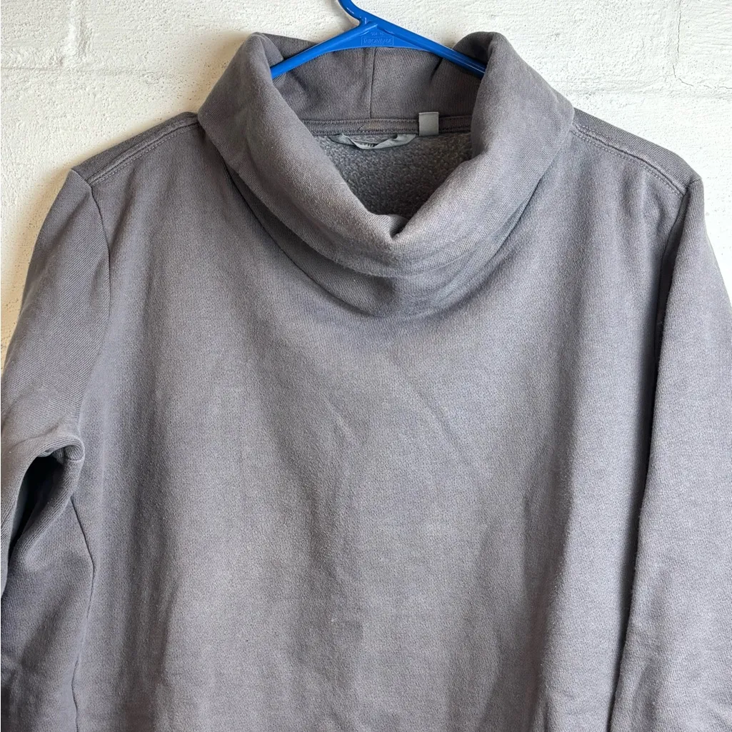 Athleta Woman’s Casual Thick Cowl Neck Minimalist Grey Cozy Pullover Size Medium - Image 2