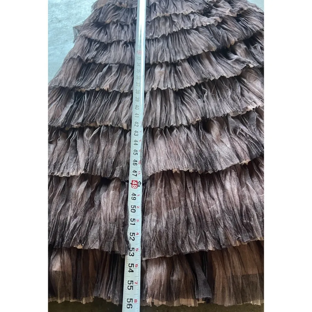 Jovani New York Strapless Tiered Tulle Maxi Black Pink Dress Women’s Sz 10 - Image 6