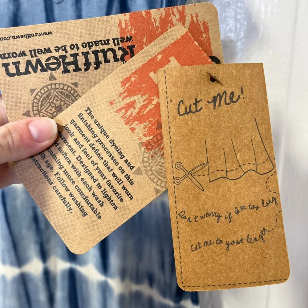 NWT Ruff Hewn Indigo Blue and White Tie dye Maxi Dress large petite - Image 5