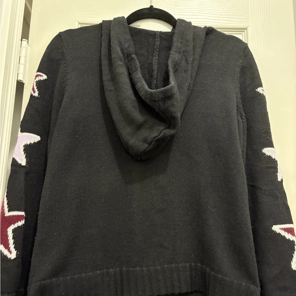 INC International Concepts Black Hoodie w/Stars and STAR Letter Design, Size S - Image 2