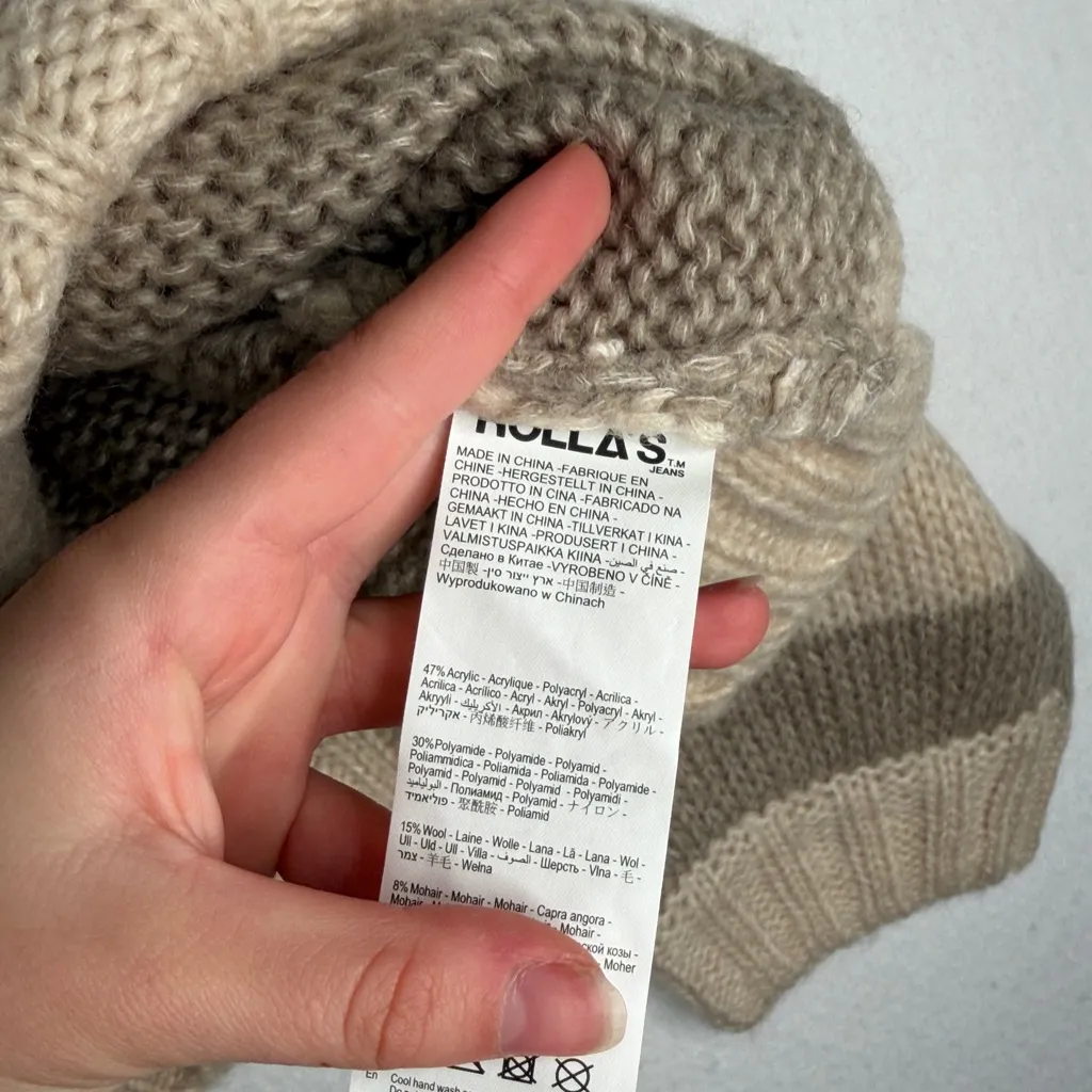 NWT ROLLA’S Weekend Knit Sweater in Khaki Stripe Tan Size M - Image 6